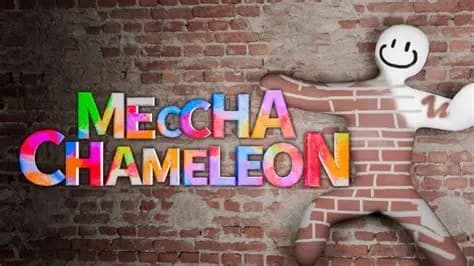 MECCHA CHAMELEON key art — the chameleon mech Hide & Paint paints into cover.