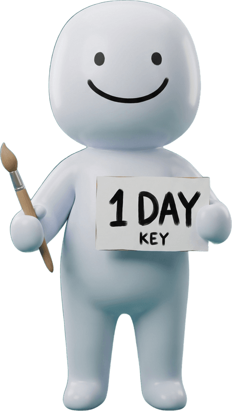 1-Day Pass — Mecha holding a 1 Day sign